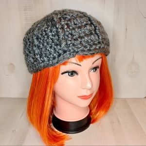 Handcrafted Chunky Crocheted Cloche Hat Charcoal